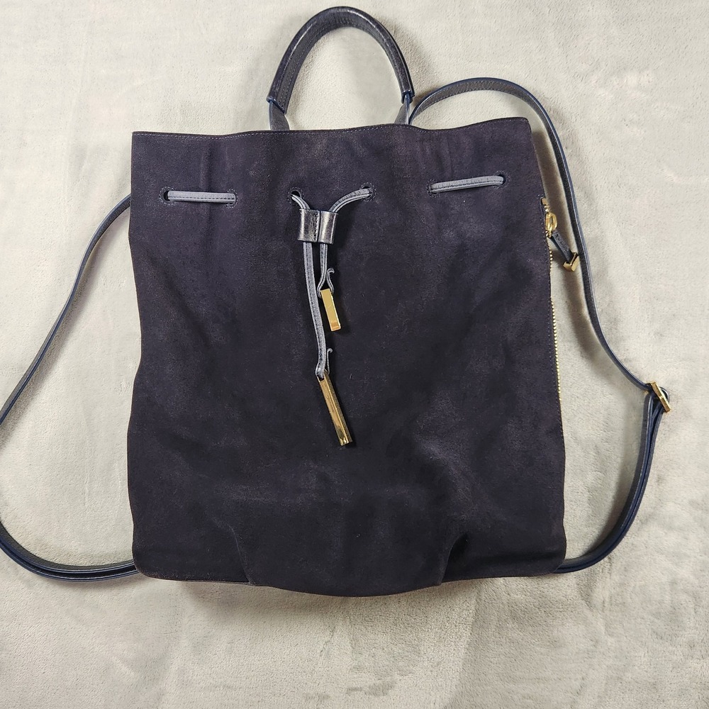 Halston Heritage Sapphire Suede &‎ Leather Bucket Bag, Retail: $495